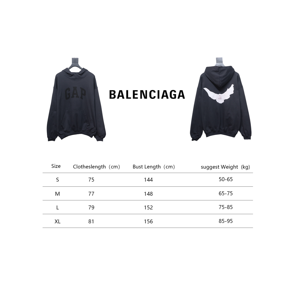 YEEZY x GAP x BALENCIAGA Hoodie Hoodie BLACK CK20241225