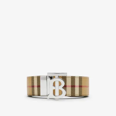  [Add One]  Burberry Thin Reversible Check TB Belt  01