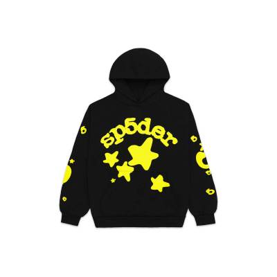 Sp5der Beluga Hoodie Onyx/Yellow YZ GE936 01
