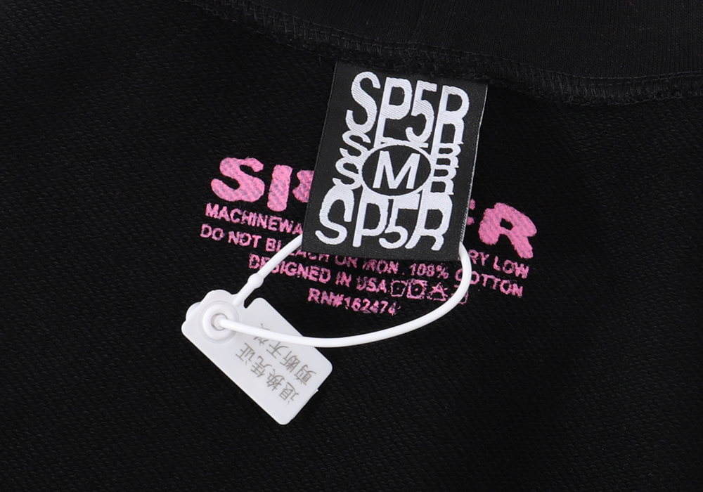 Sp5der P*NK Hoodie Black YZ EG912
