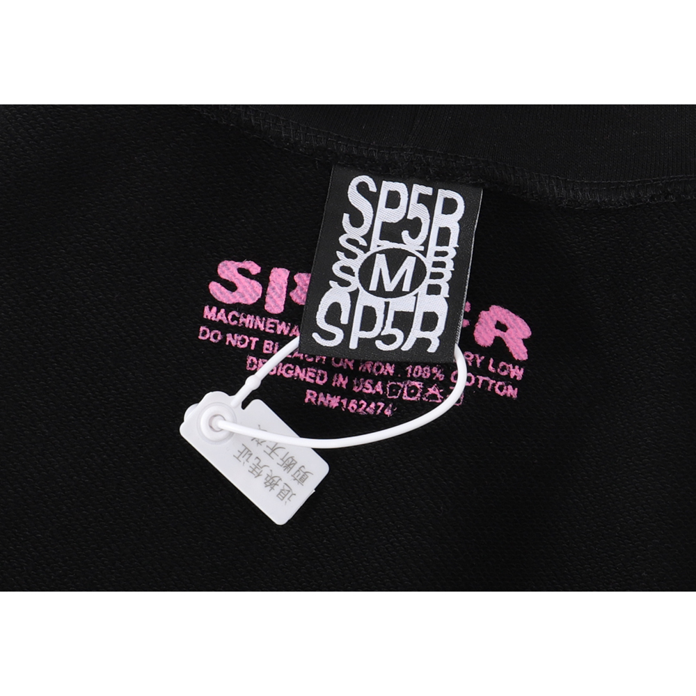 Sp5der P*NK Hoodie Black YZ EG912