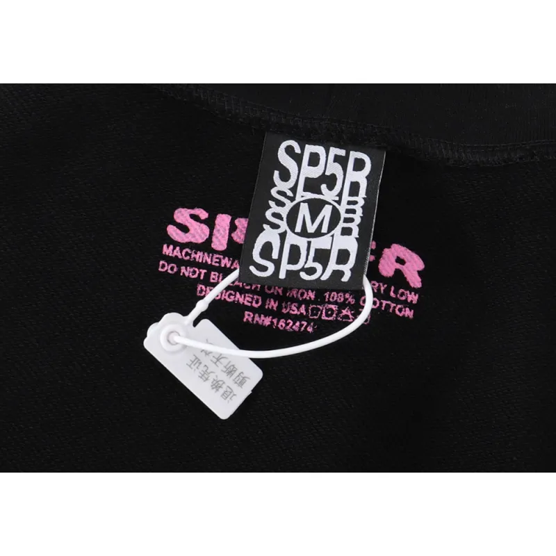 Sp5der P*NK Hoodie Black YZ EG912