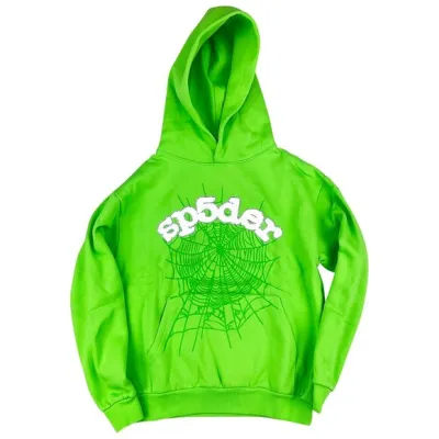 Sp5der Web Hoodie Slime Green YZ EG913 01