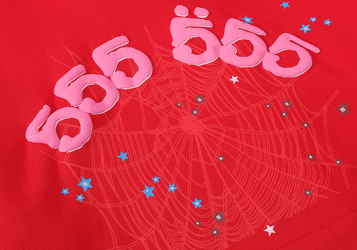 Sp5der Worldwide Red Angel Number 555 Hoodie Red YZ EG922