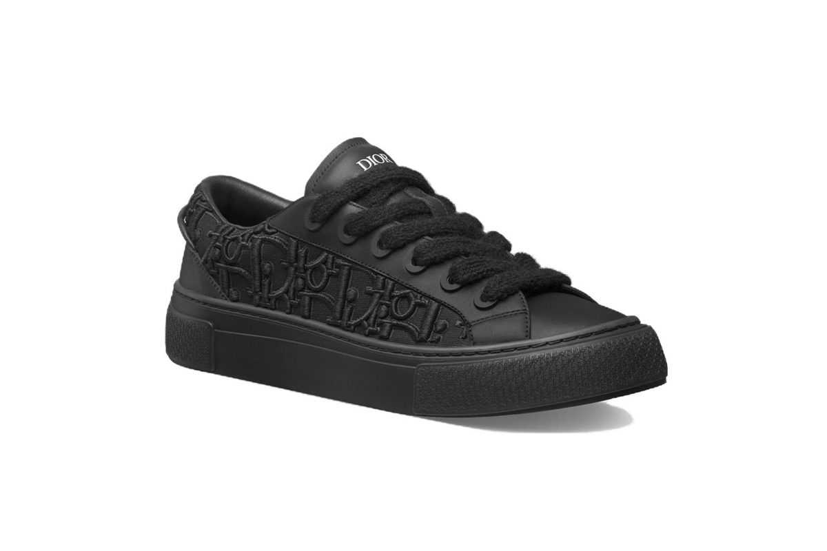 Dior B33 Sneaker Black Smooth Calfskin Oblique Raised Embroidery 3SN303ZYQ_H900