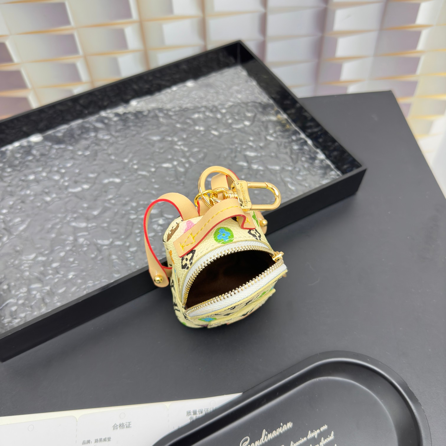 [Add One] Louis Vuitton Party Palm Springs Keychain Monogram Yellow CK 250698310