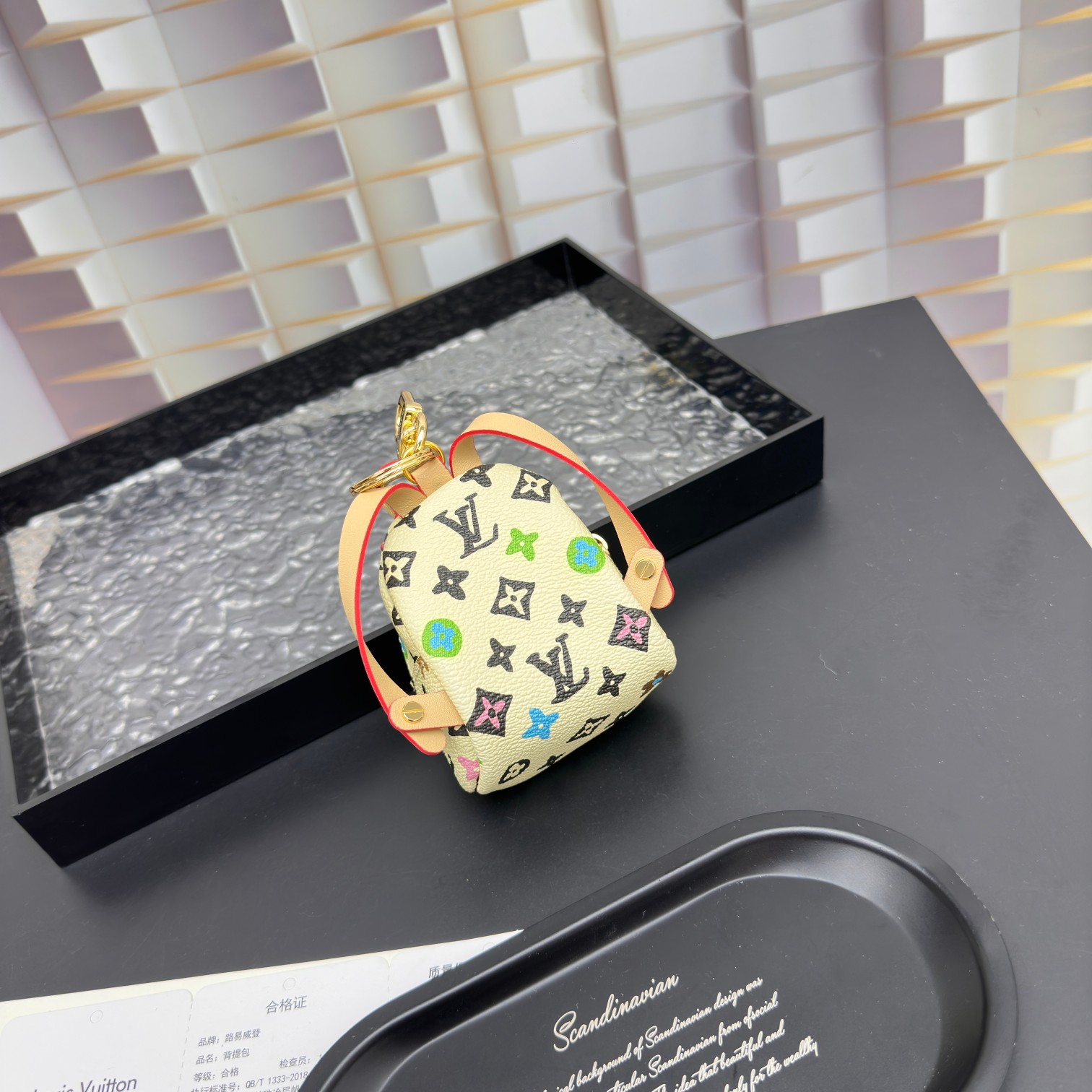 [Add One] Louis Vuitton Party Palm Springs Keychain Monogram Yellow CK 250698310