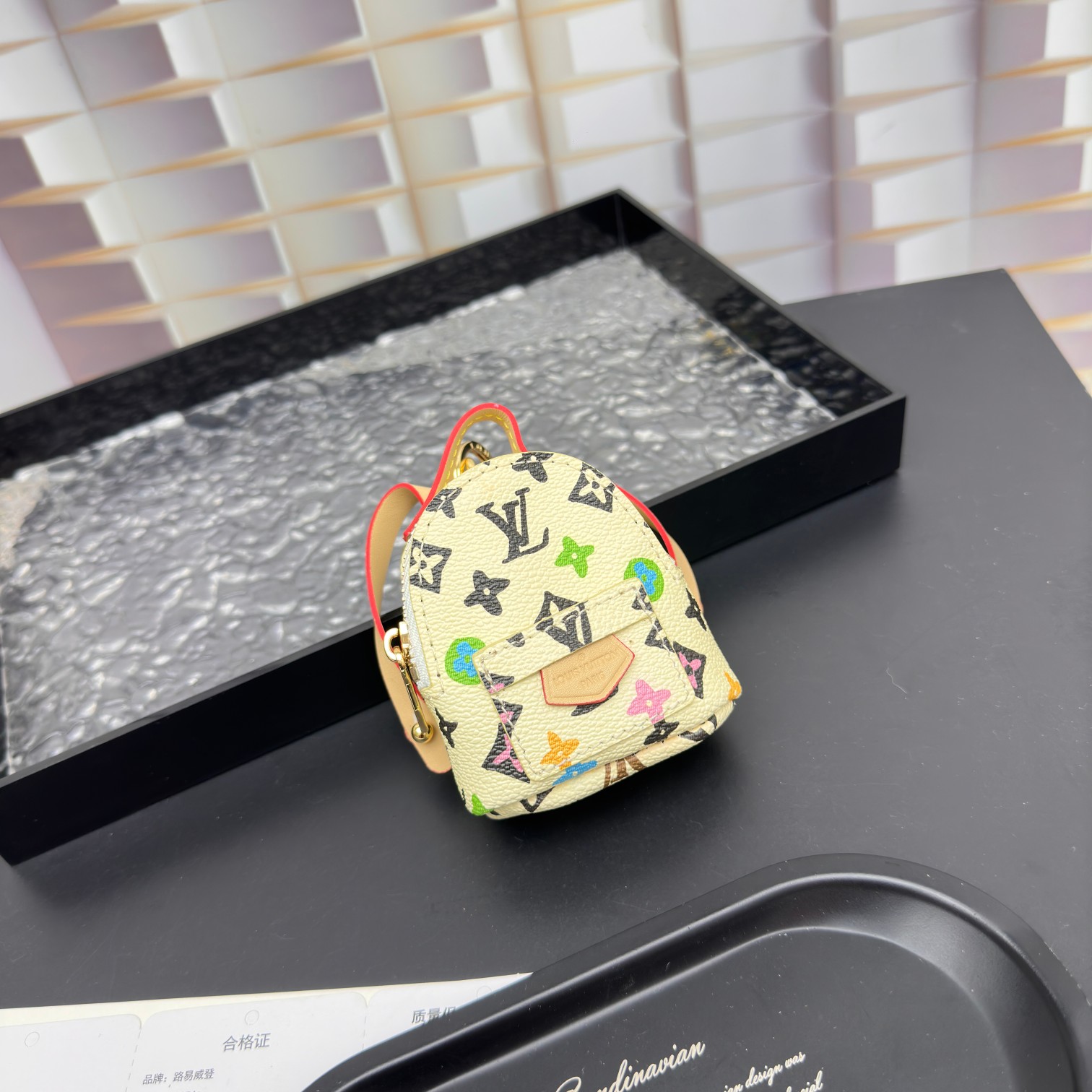 [Add One] Louis Vuitton Party Palm Springs Keychain Monogram Yellow CK 250698310