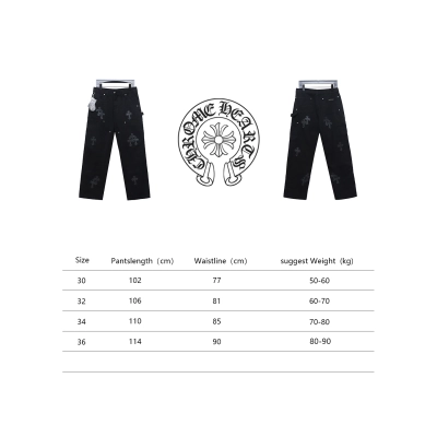 Chrome Hearts Black Leather Cross Patch Carpenter Jean CK 2702023017 02
