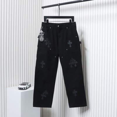 Chrome Hearts Black Leather Cross Patch Carpenter Jean CK 2702023017 01