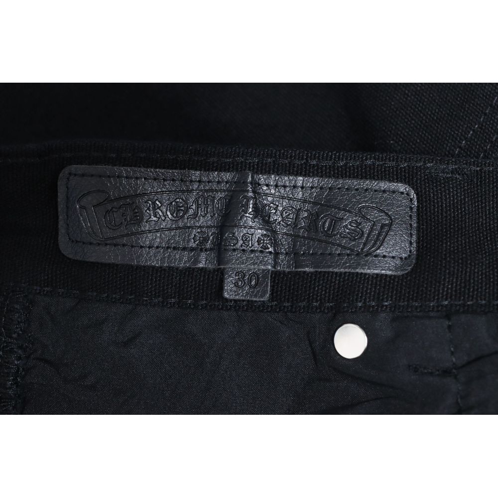 Chrome Hearts Black Leather Cross Patch Carpenter Jean CK 2702023017