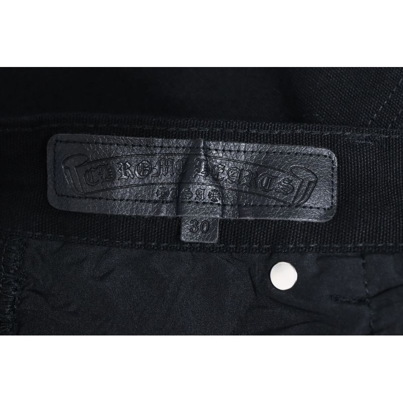 Chrome Hearts Black Leather Cross Patch Carpenter Jean CK 2702023017