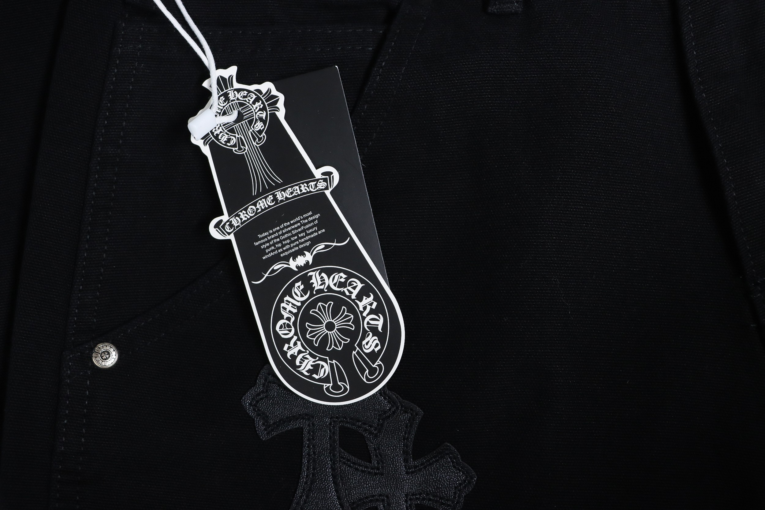 Chrome Hearts Black Leather Cross Patch Carpenter Jean CK 2702023017