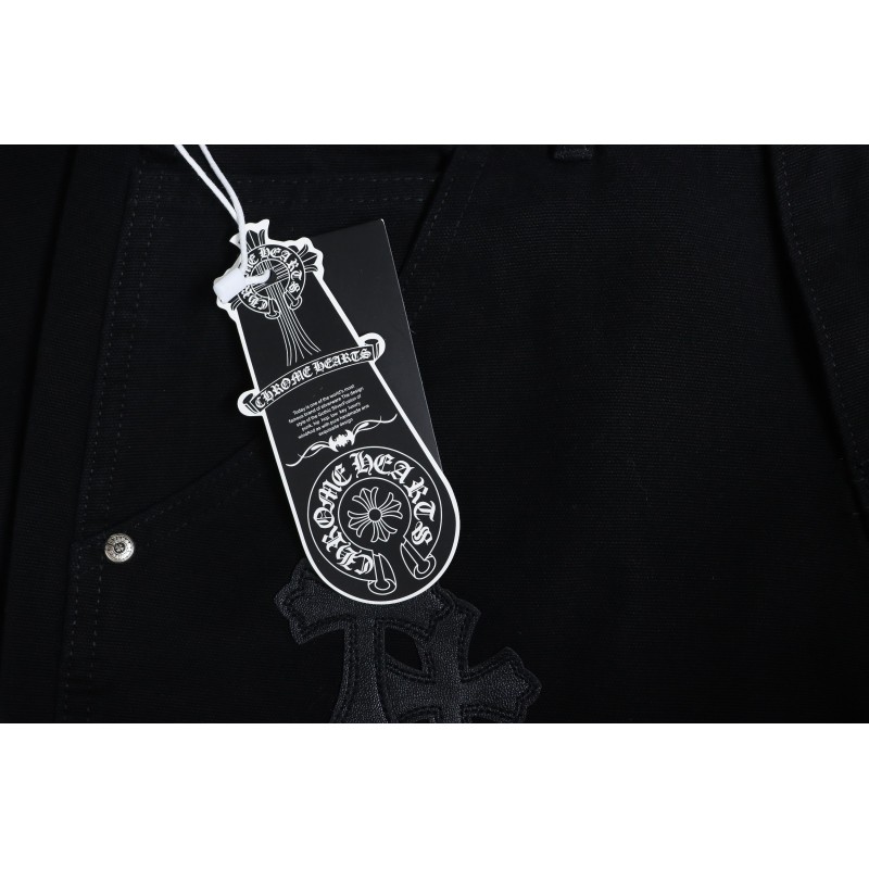 Chrome Hearts Black Leather Cross Patch Carpenter Jean CK 2702023017