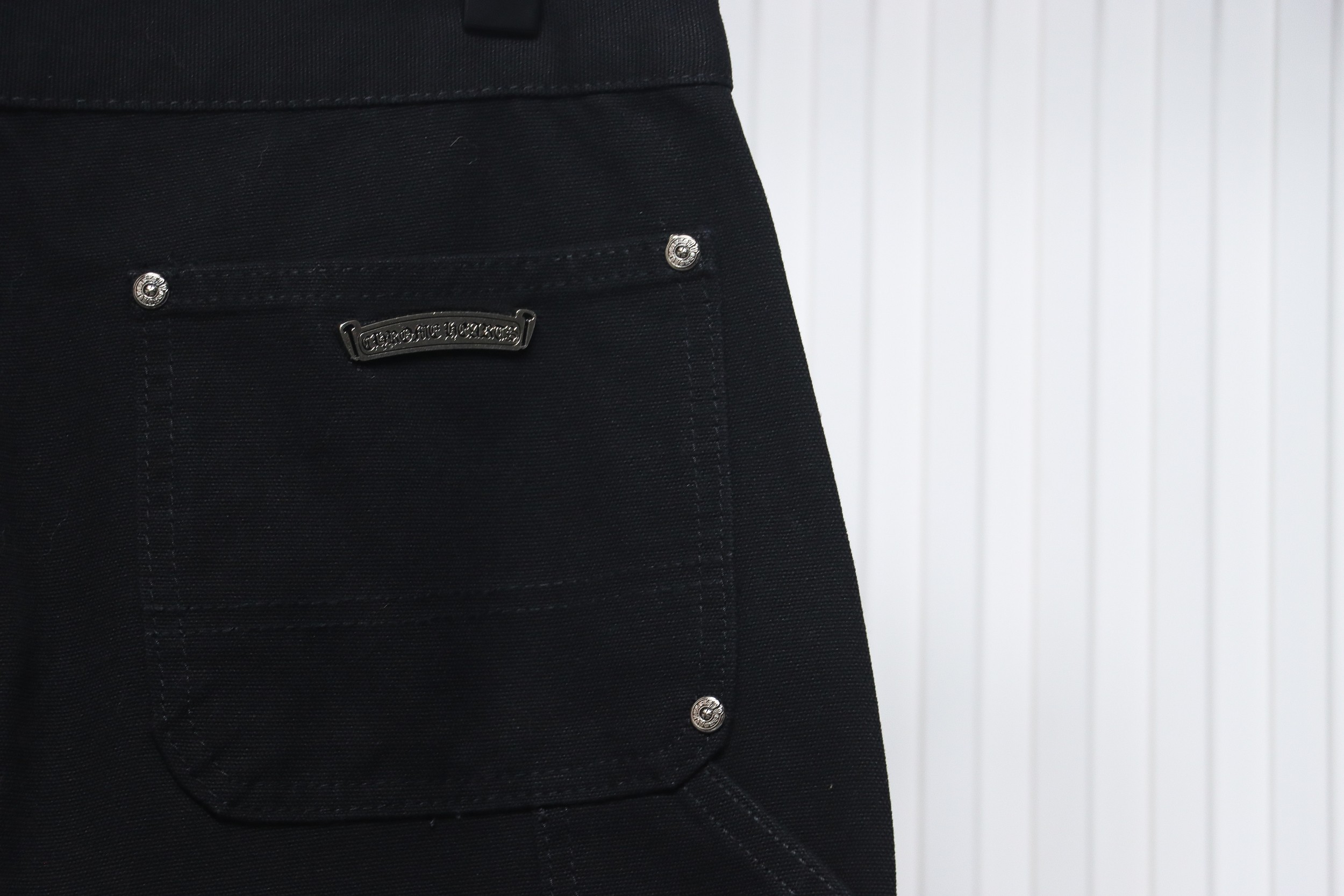 Chrome Hearts Black Leather Cross Patch Carpenter Jean CK 2702023017