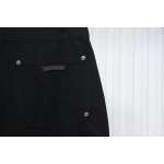 Chrome Hearts Black Leather Cross Patch Carpenter Jean CK 2702023017