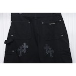 Chrome Hearts Black Leather Cross Patch Carpenter Jean CK 2702023017