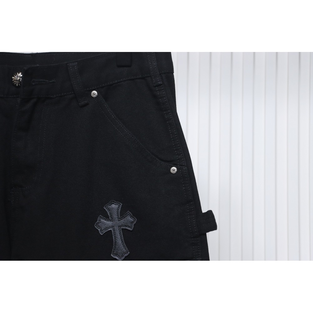 Chrome Hearts Black Leather Cross Patch Carpenter Jean CK 2702023017