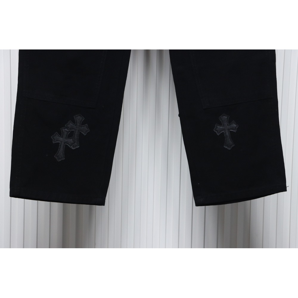 Chrome Hearts Black Leather Cross Patch Carpenter Jean CK 2702023017