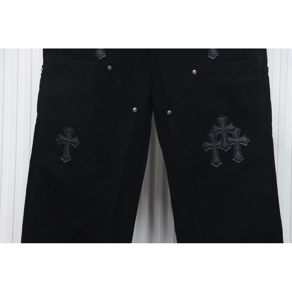 Chrome Hearts Black Leather Cross Patch Carpenter Jean CK 2702023017