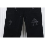 Chrome Hearts Black Leather Cross Patch Carpenter Jean CK 2702023017