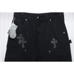 Chrome Hearts Black Leather Cross Patch Carpenter Jean CK 2702023017