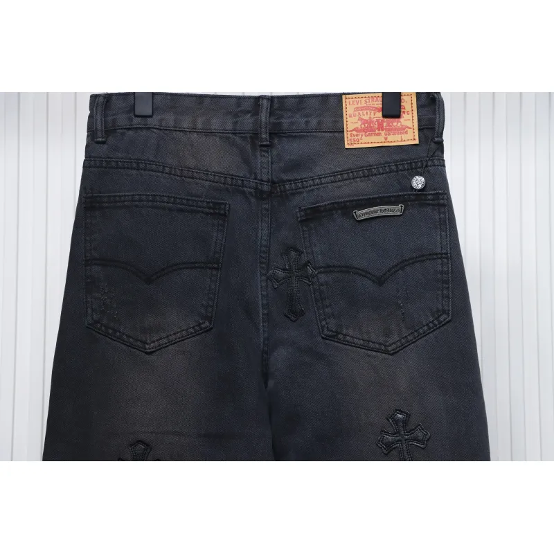 Chrome Hearts Leather Cross Black Jean CK 2402023014