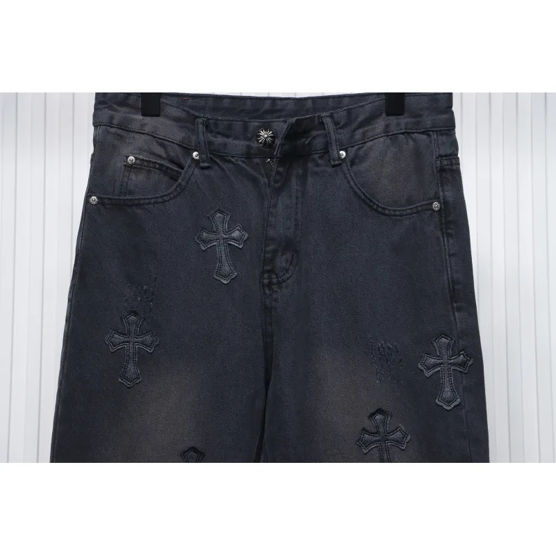 Chrome Hearts Leather Cross Black Jean CK 2402023014