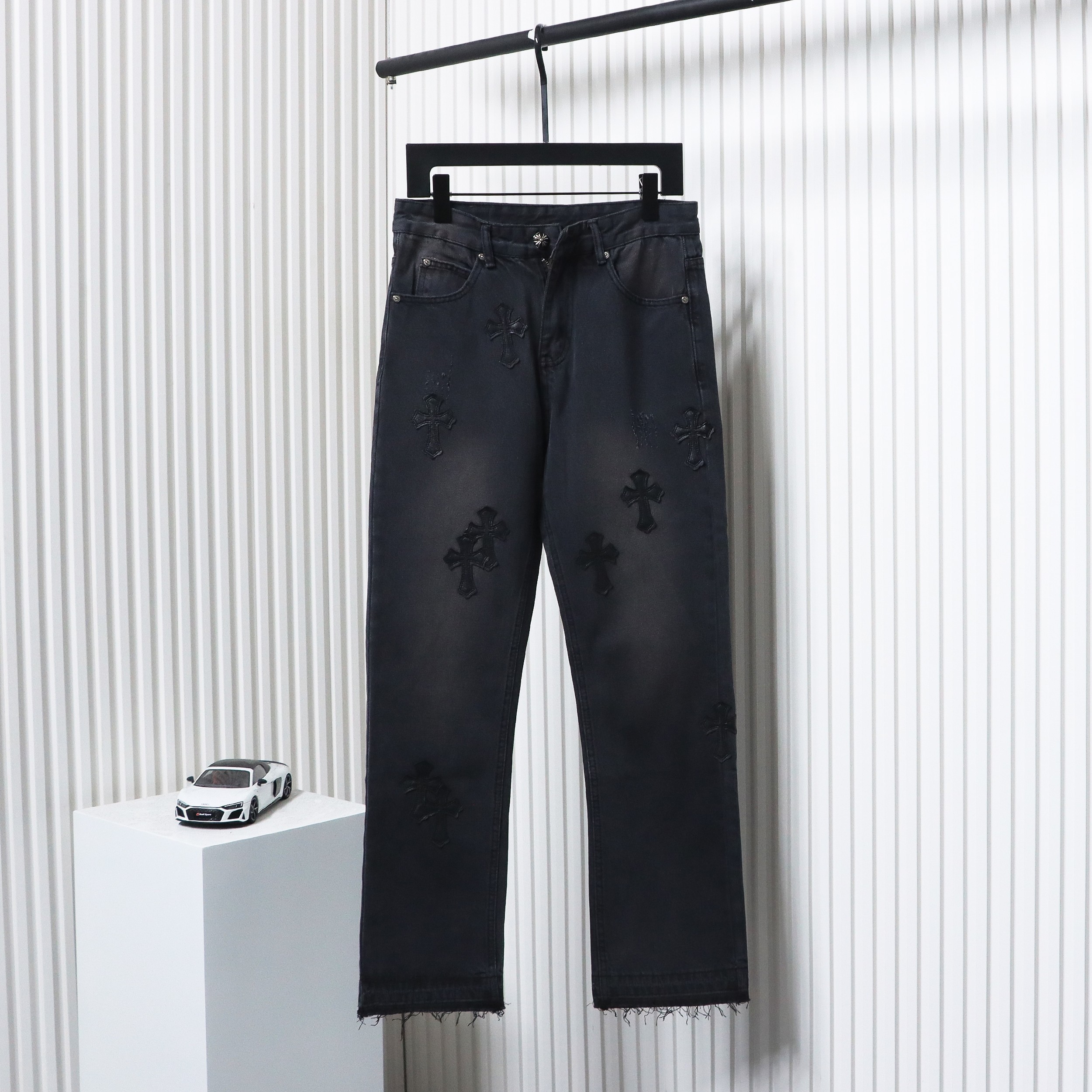 Chrome Hearts Leather Cross Black Jean CK 2402023014