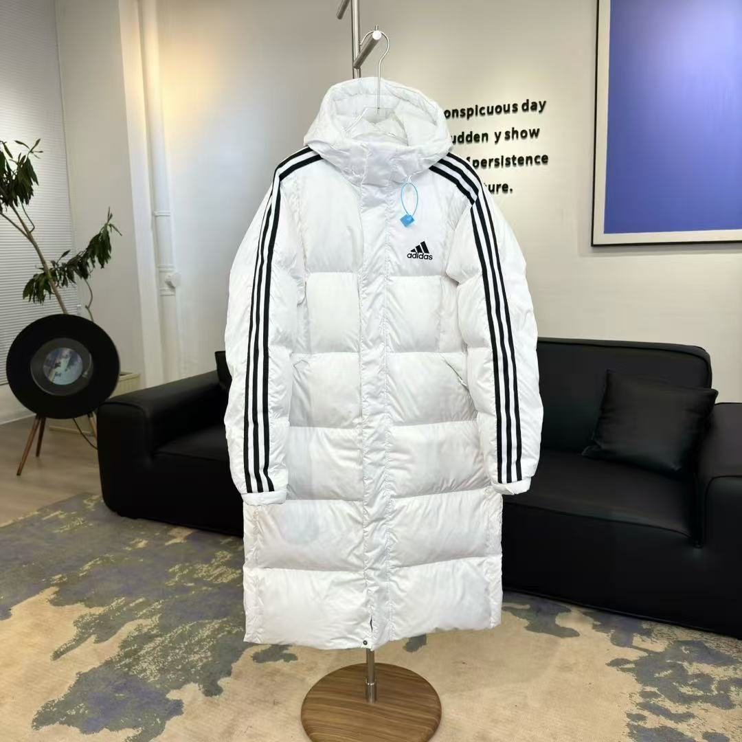 Adidas 3ST Long Coat Outdoor Sports Hooded Stay Warm Down Jacket White