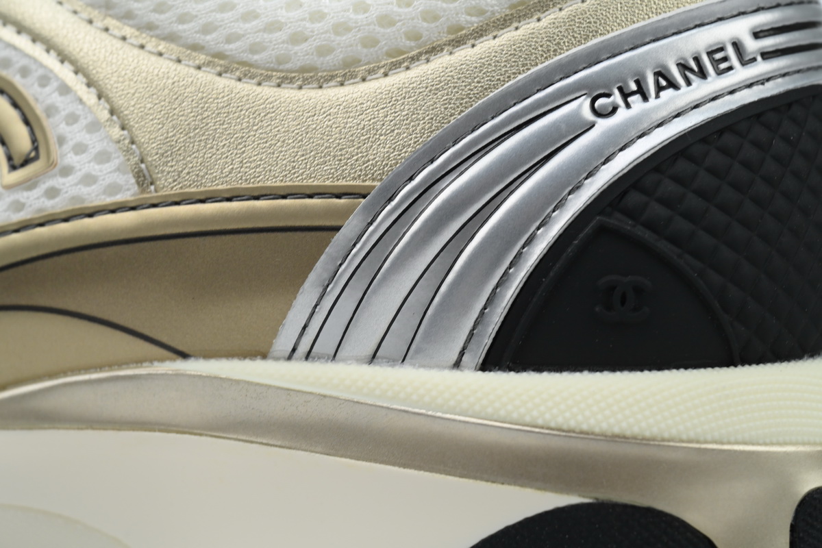 Chanel CC Logo Sneaker Khaki