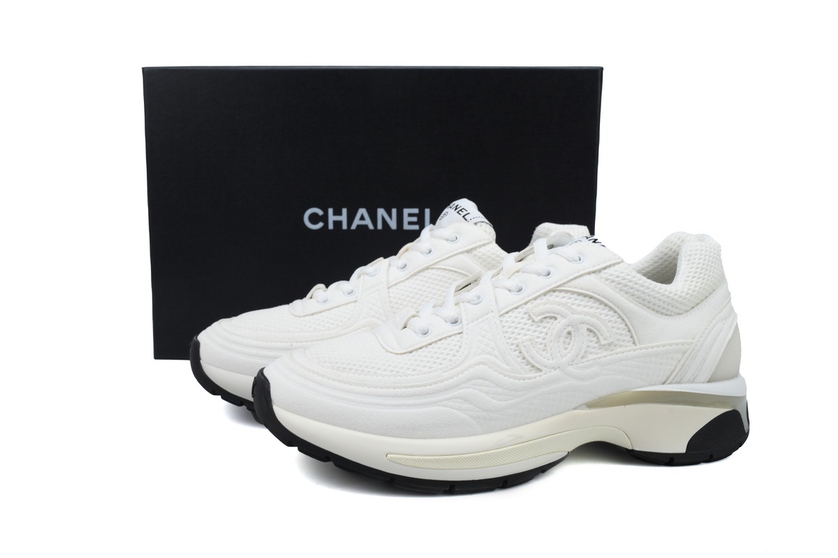 Chanel CC Logo Sneaker White