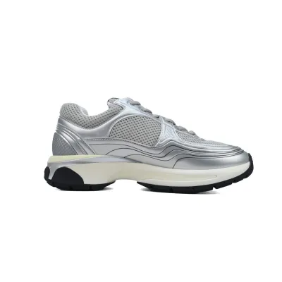 Chanel CC Logo Sneaker White Silver 02