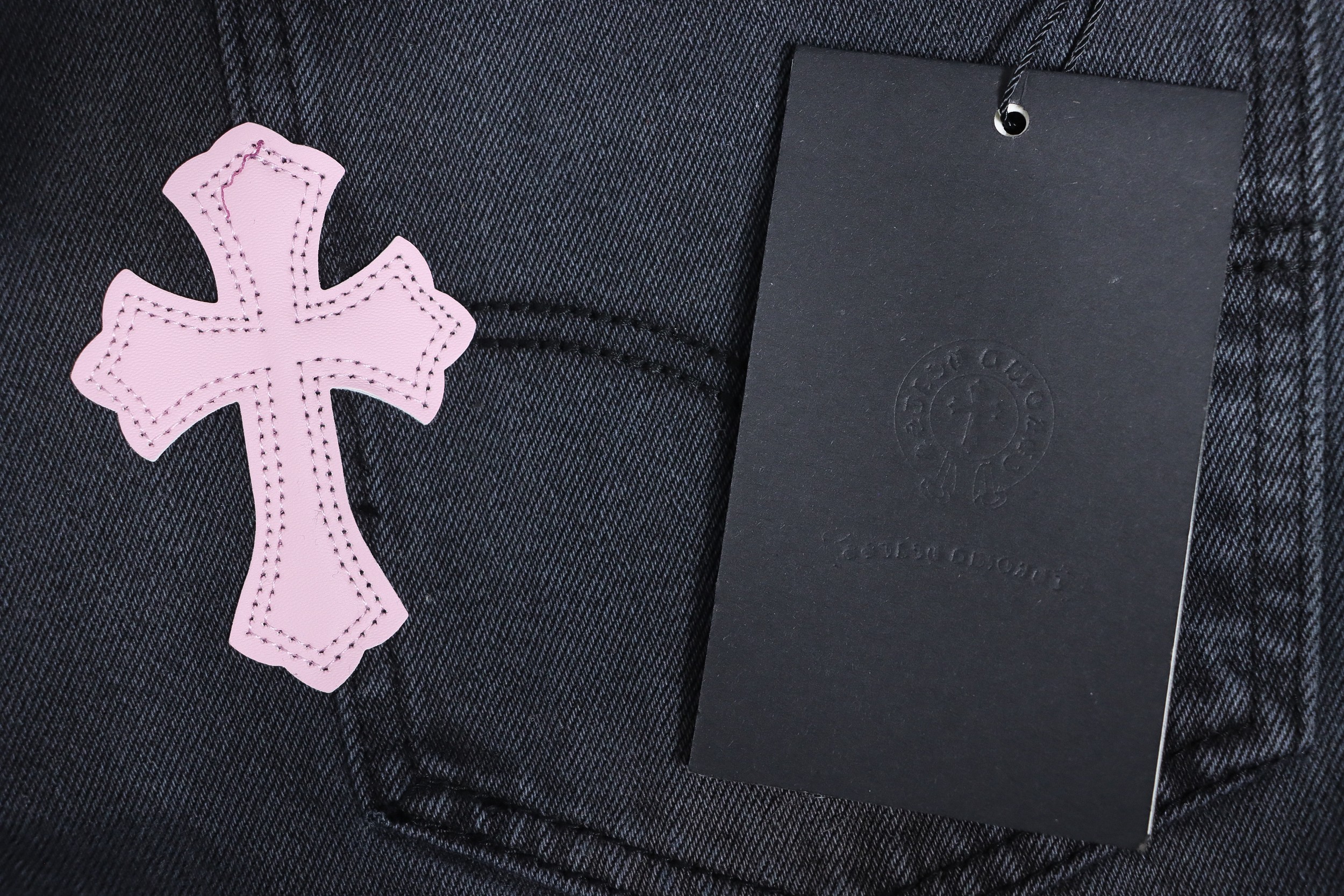 Chrome Hearts Pink Leather Cross Jean CK 2402023014