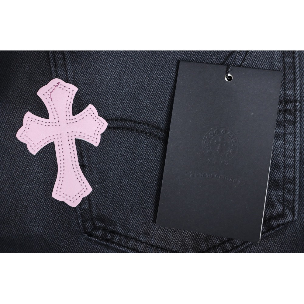 Chrome Hearts Pink Leather Cross Jean CK 2402023014