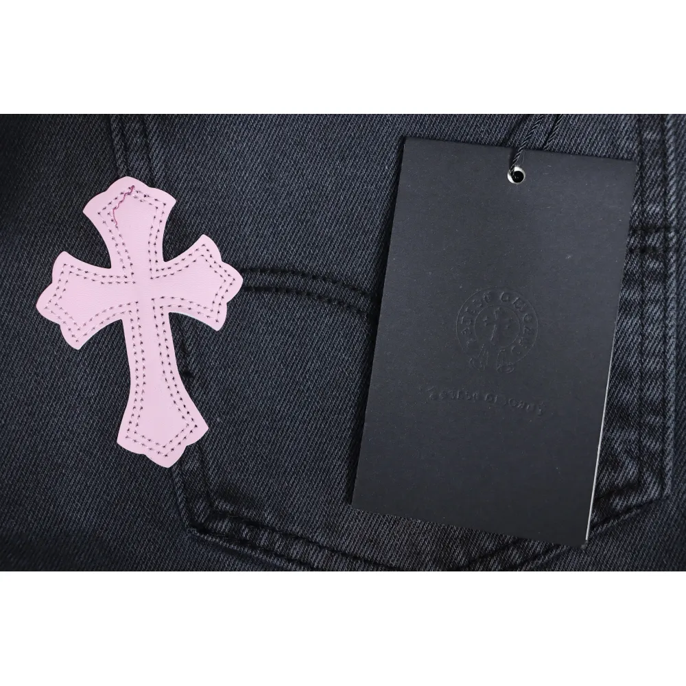 Chrome Hearts Pink Leather Cross Jean CK 2402023014