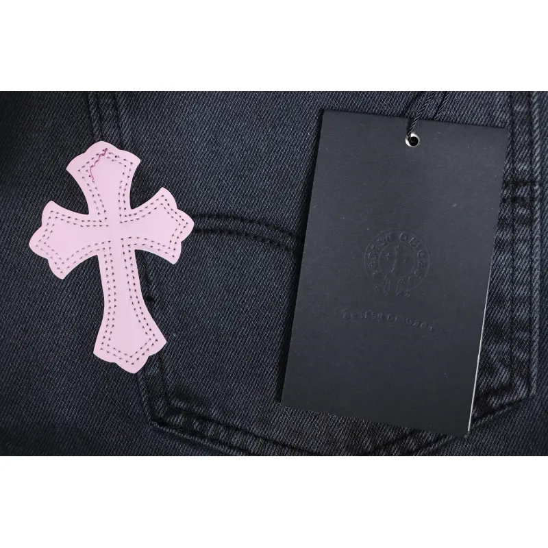 Chrome Hearts Pink Leather Cross Jean CK 2402023014