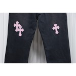 Chrome Hearts Pink Leather Cross Jean CK 2402023014