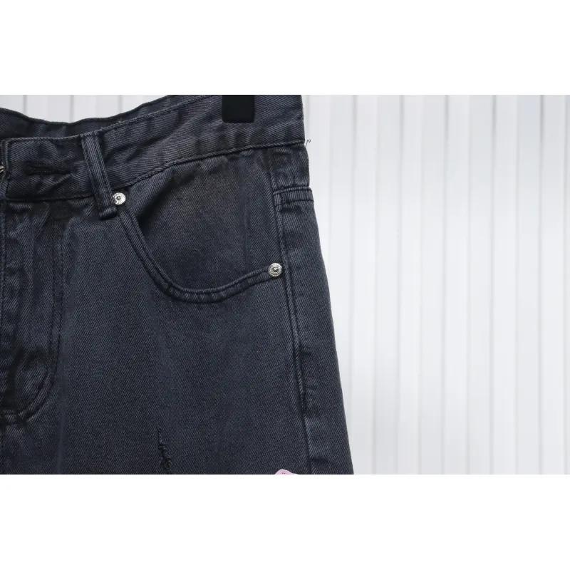 Chrome Hearts Pink Leather Cross Jean CK 2402023014