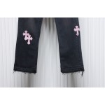 Chrome Hearts Pink Leather Cross Jean CK 2402023014