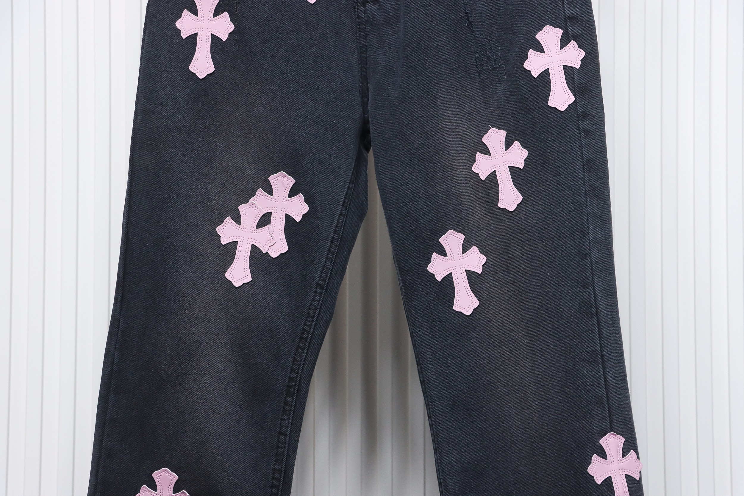 Chrome Hearts Pink Leather Cross Jean CK 2402023014