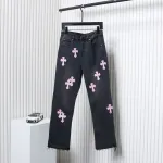 Chrome Hearts Pink Leather Cross Jean CK 2402023014