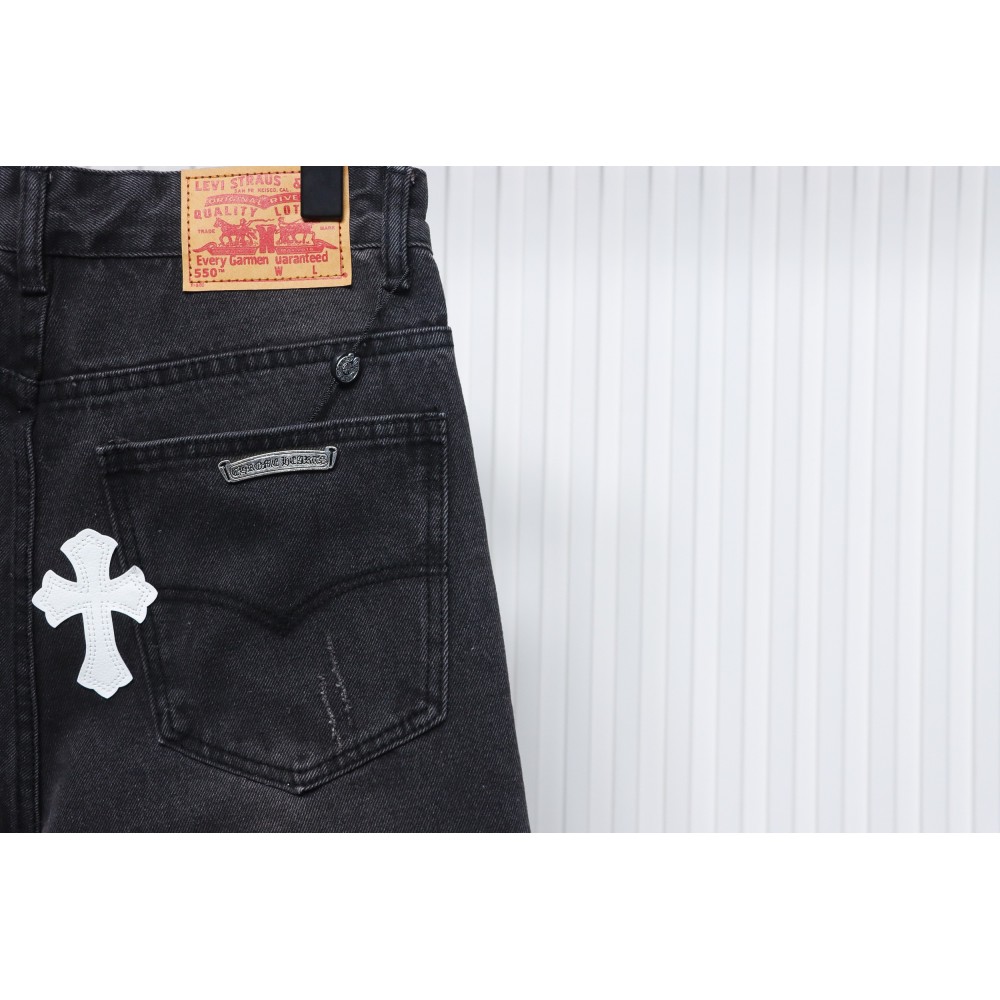 Chrome Hearts White Leather Cross Jean CK 2402023014