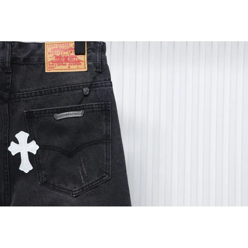 Chrome Hearts White Leather Cross Jean CK 2402023014
