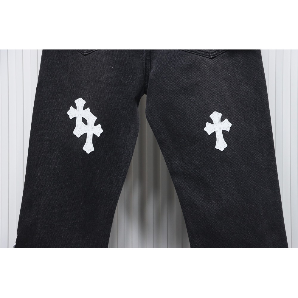 Chrome Hearts White Leather Cross Jean CK 2402023014