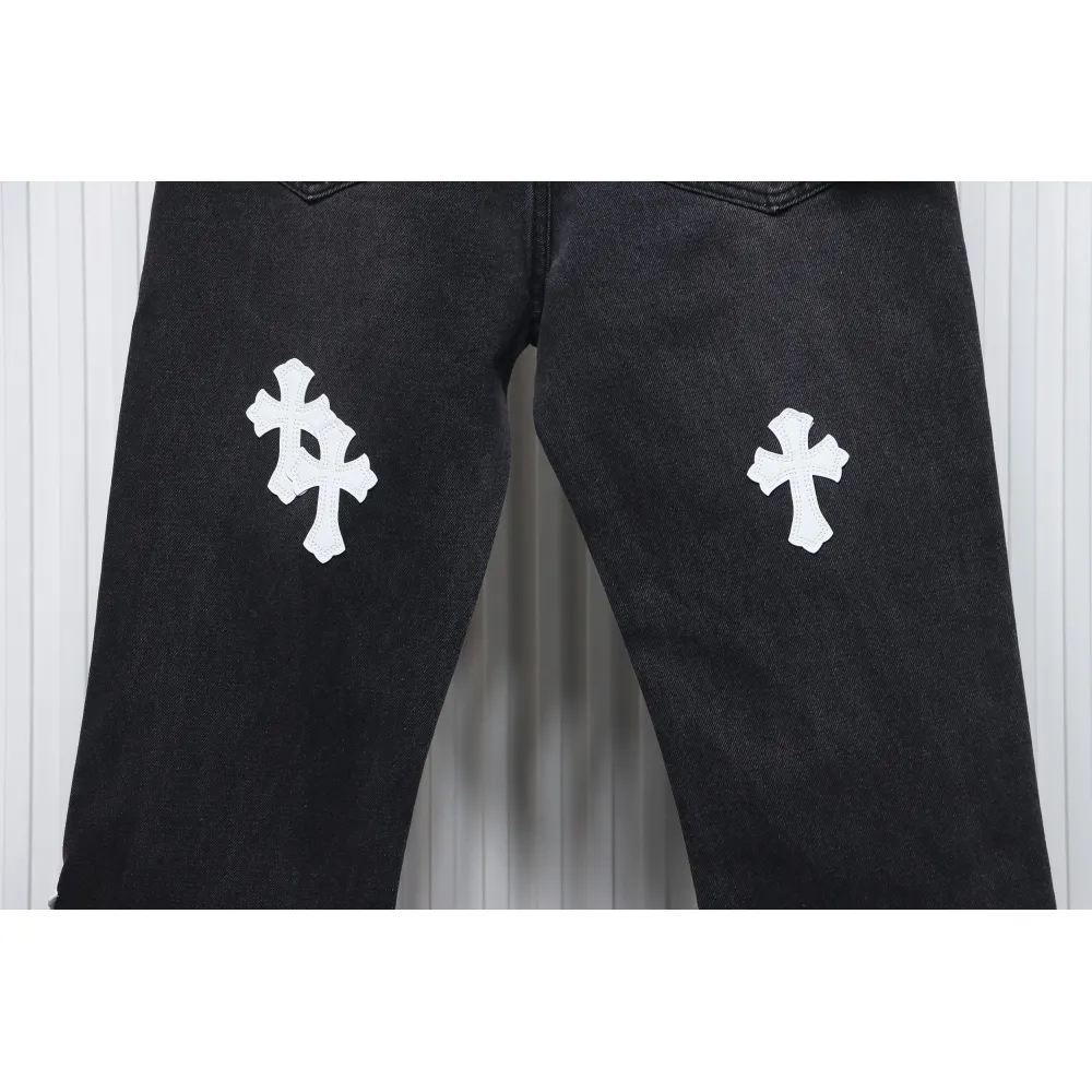 Chrome Hearts White Leather Cross Jean CK 2402023014