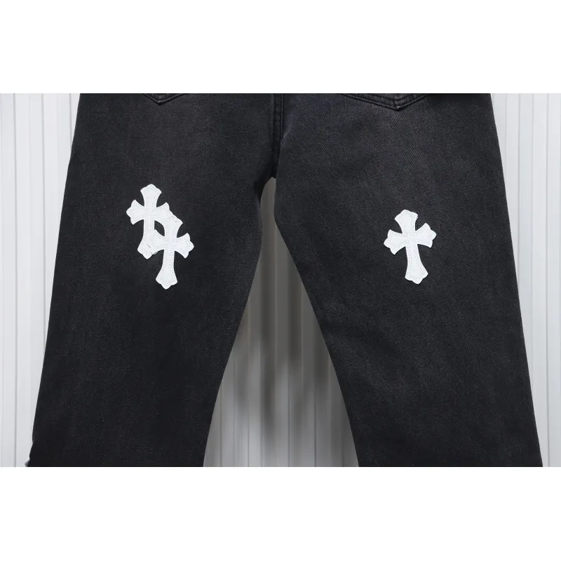 Chrome Hearts White Leather Cross Jean CK 2402023014