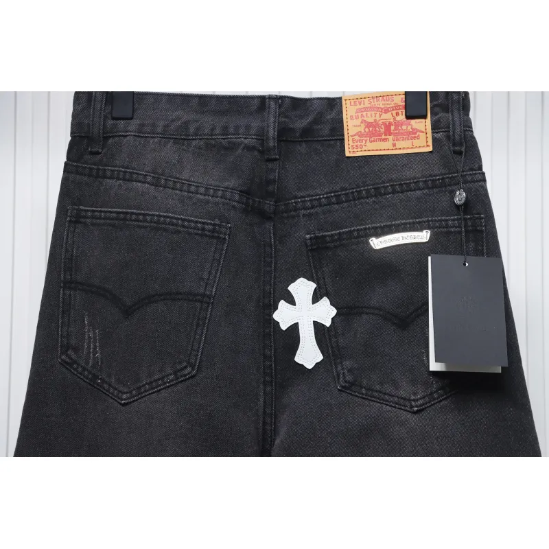 Chrome Hearts White Leather Cross Jean CK 2402023014