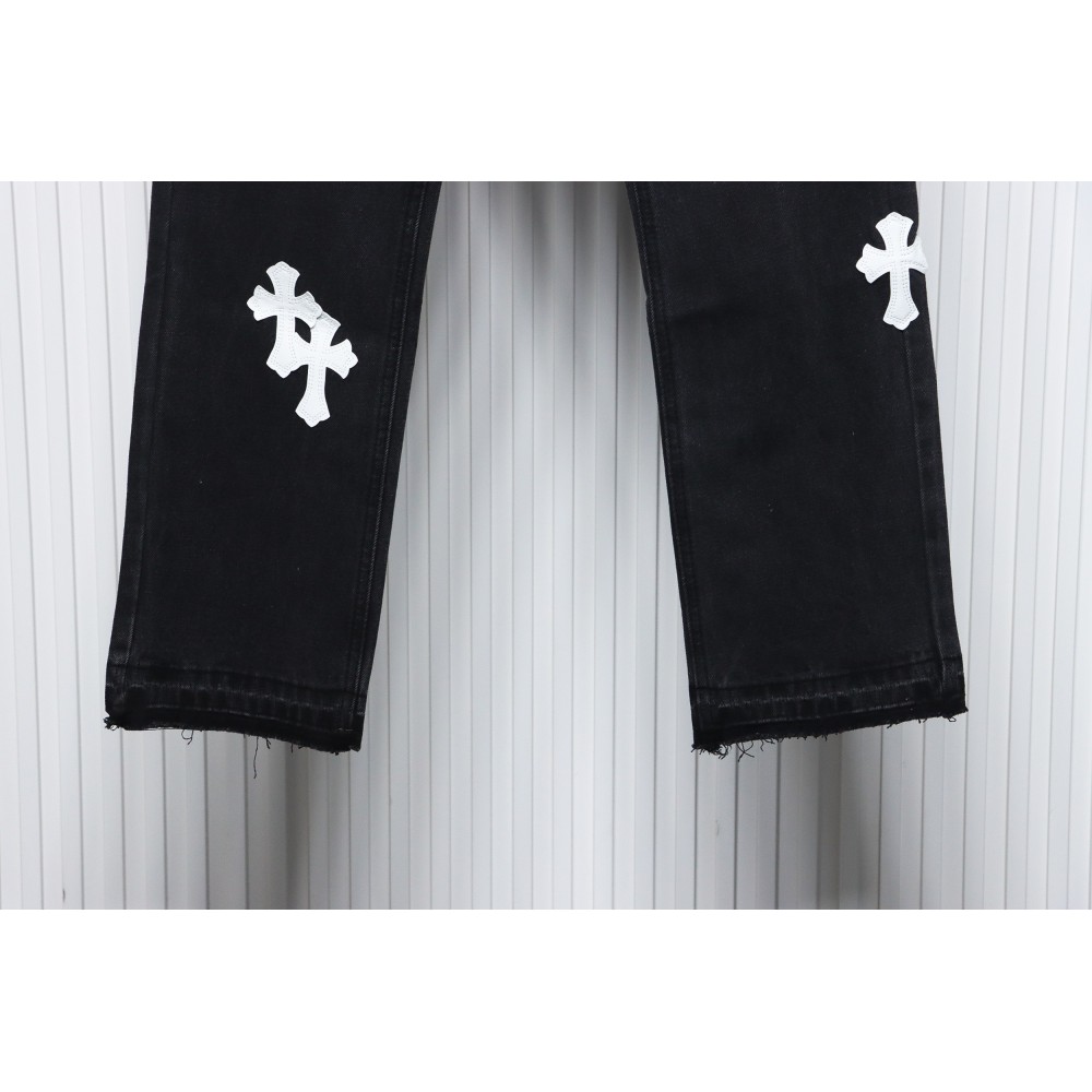 Chrome Hearts White Leather Cross Jean CK 2402023014