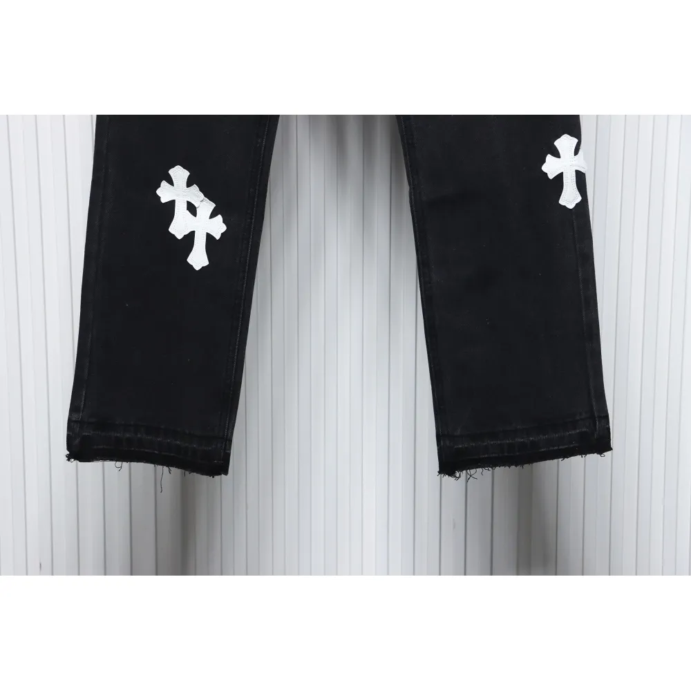 Chrome Hearts White Leather Cross Jean CK 2402023014
